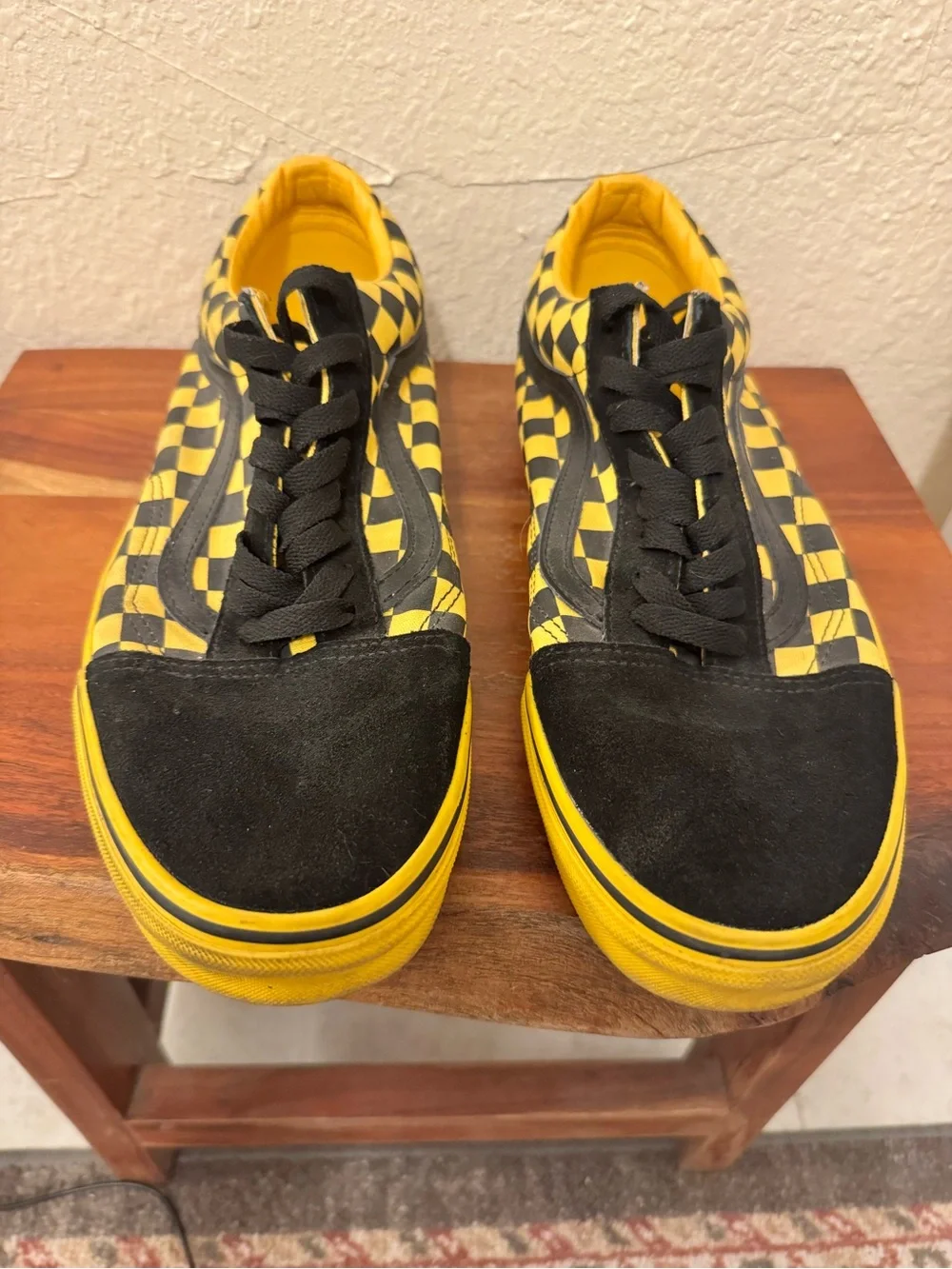 Vans Men's Black & Yellow Checkerboard Skate Sneakers